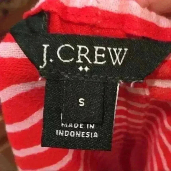 J Crew factory Red Striped Peasant One Pocket Sz s - Picture 8 of 8
